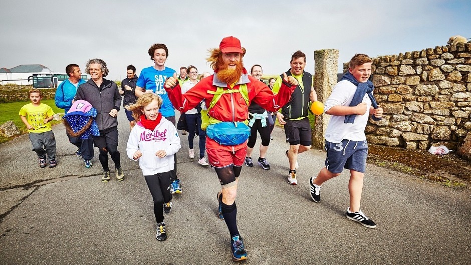 Sean Conway arriving at Land's End (Mike Hogan/PA)