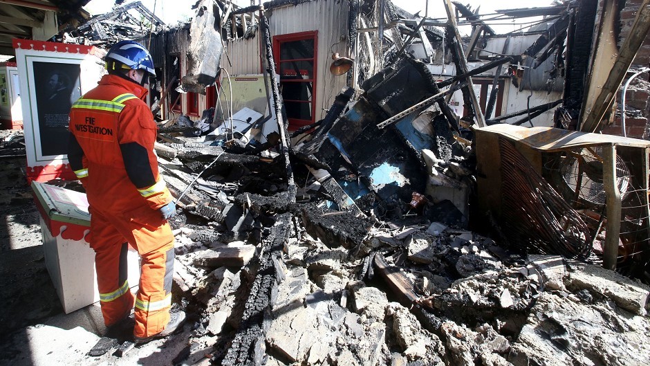 The Old Royal Station in Ballater, Aberdeenshire, was destroyed by fire