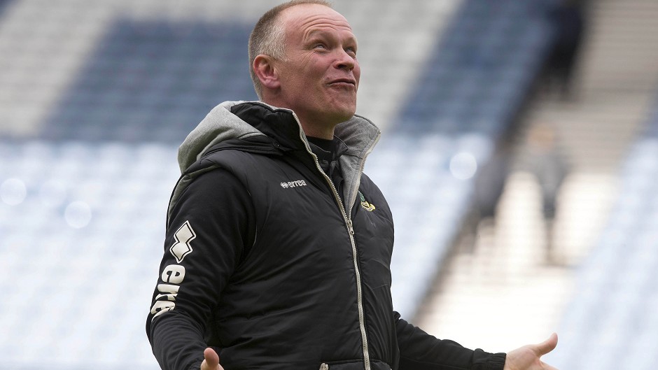 Inverness manager John Hughes was missing at Hampden yesterday