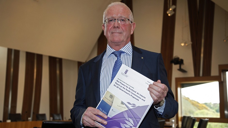 Bruce Crawford MSP, convener of the Devolution and Further Powers Committee, launches an interim report on proposed new powers for the Scottish Parliament (Scottish Parliament/PA)
