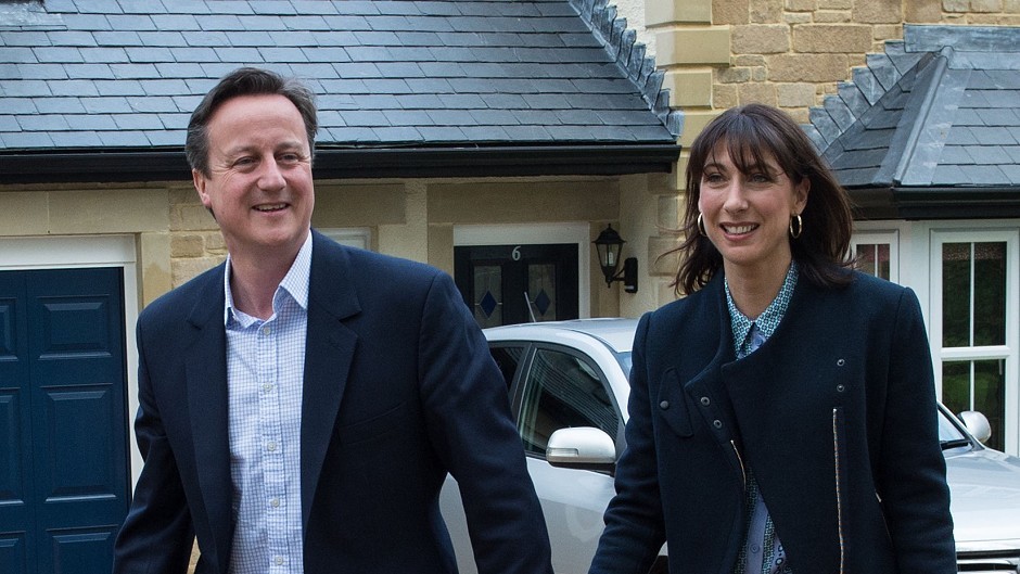 Prime Minister David Cameron with his wife Samantha