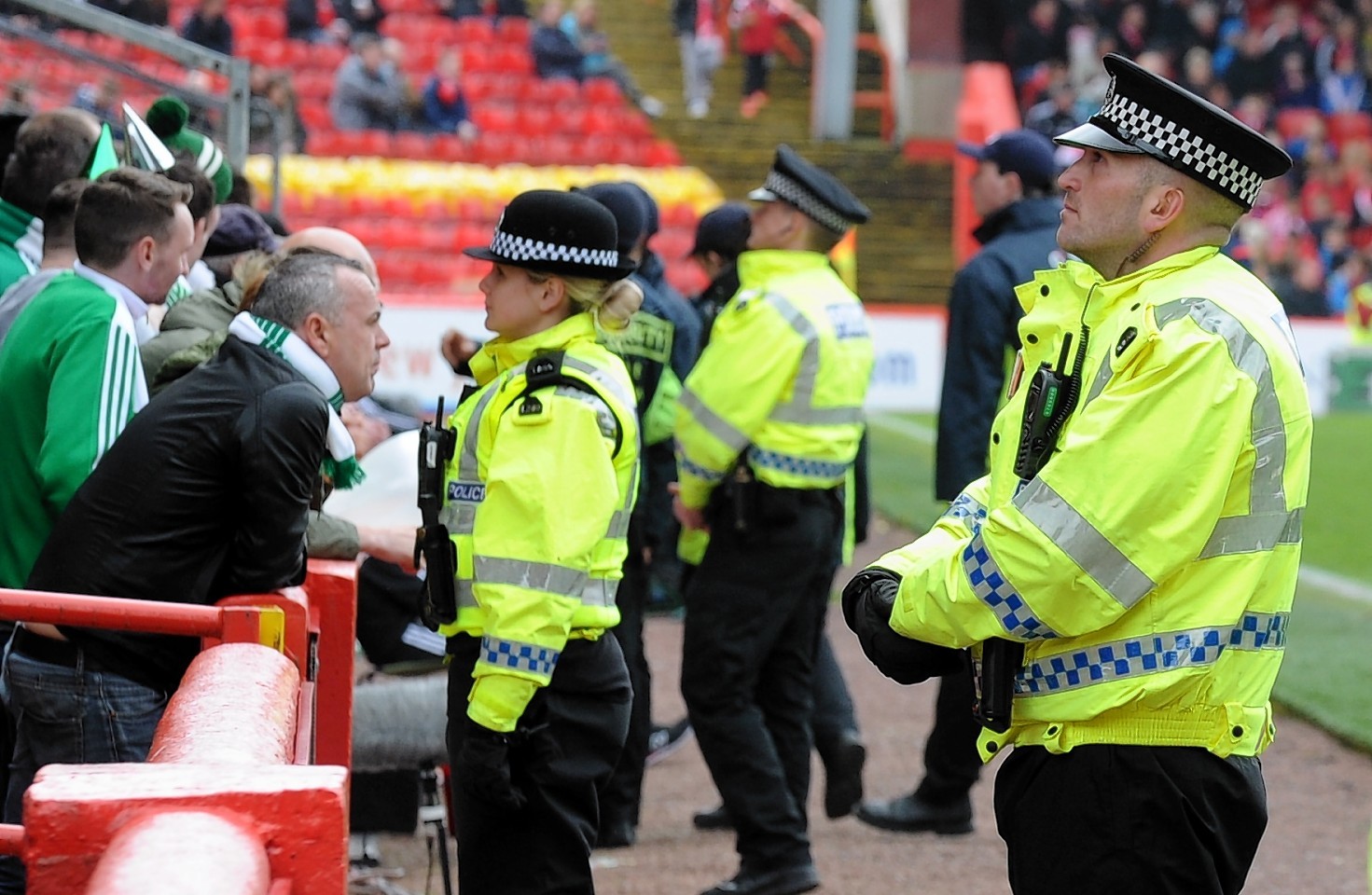There was a heavy police presence at Pittodrie yesterday and they were joined by P&J reporter Ashleigh Barbour
