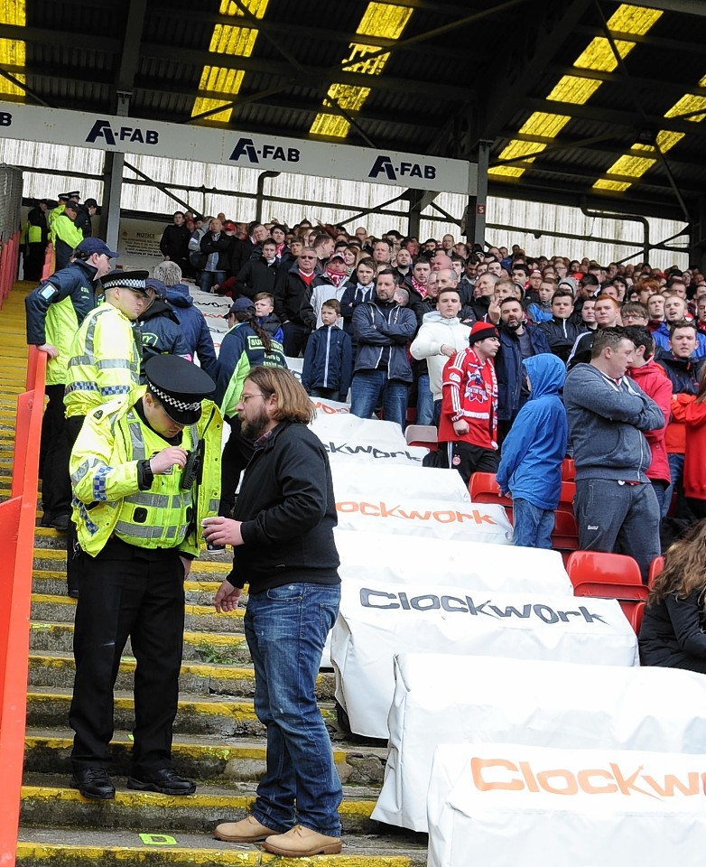 There was a heavy police presence at Pittodrie yesterday and they were joined by P&J reporter Ashleigh Barbour 