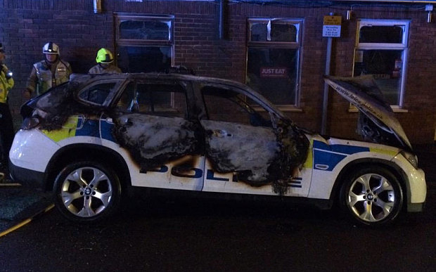 The car is said to have 'exploded' on Coventry Road