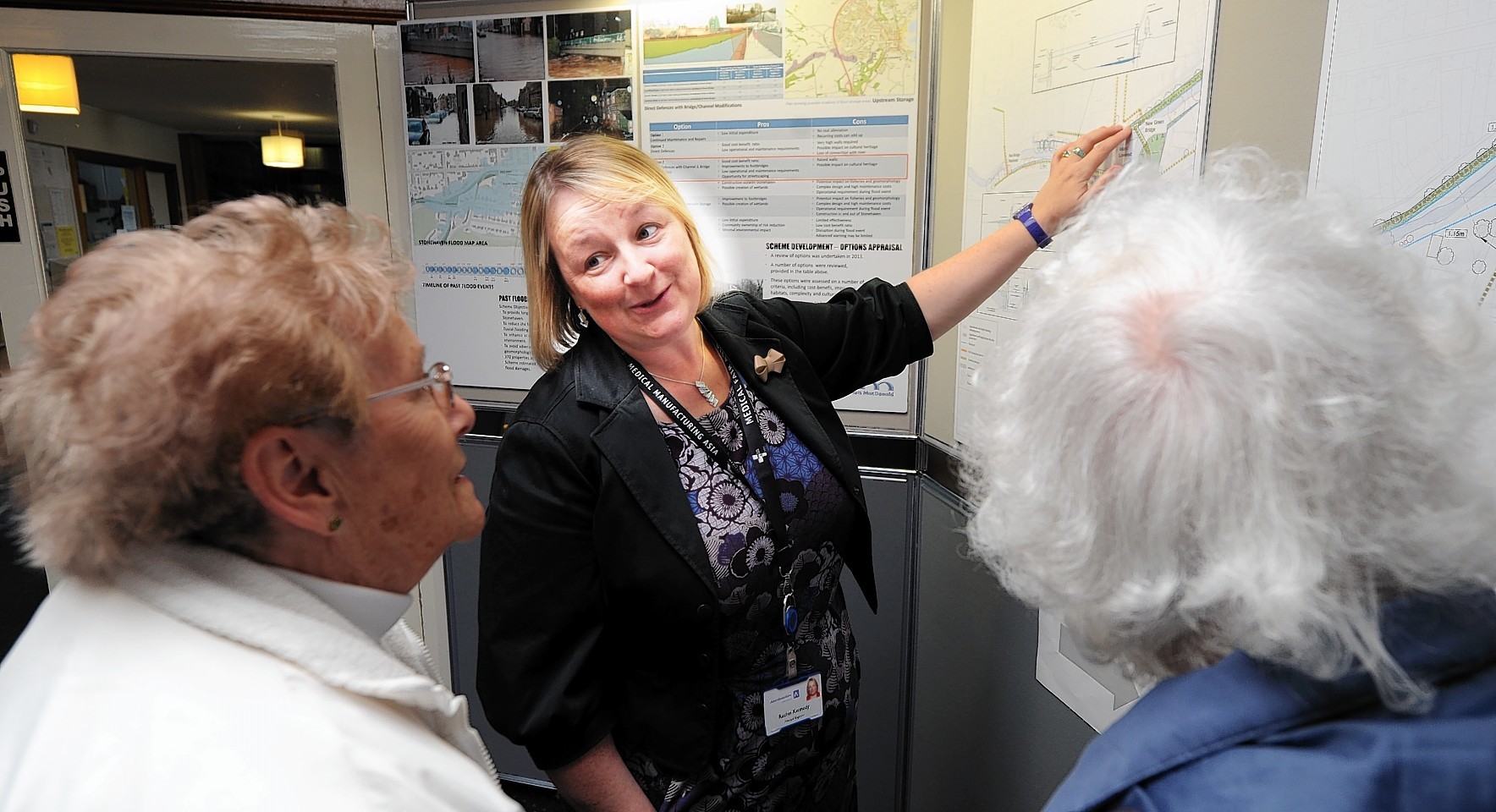 Principal engineer Rachel Kennedy at the Stonehaven flooding exhibition