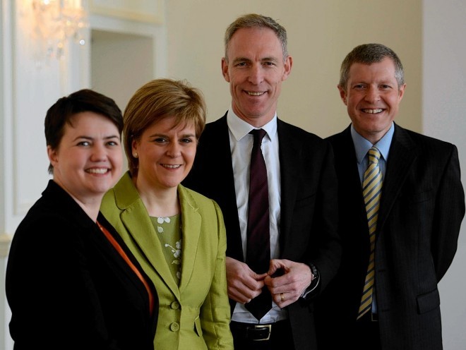 Ruth Davidson, Nicola Sturgeon, Jim Murphy and Willie Rennie