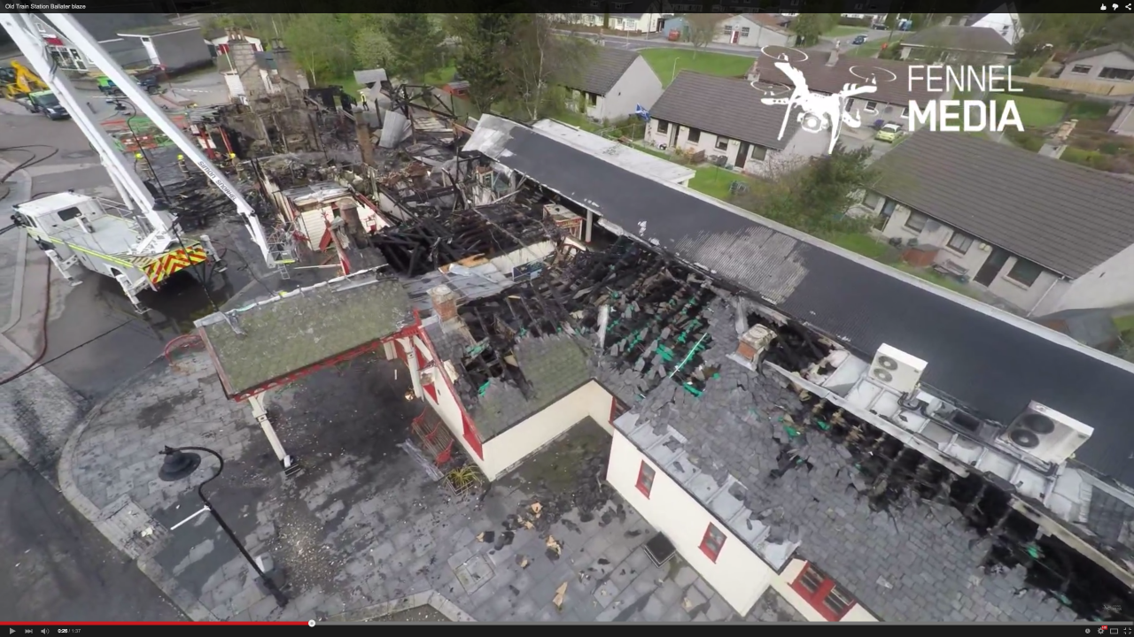 Drone footage of the old train station in Ballater