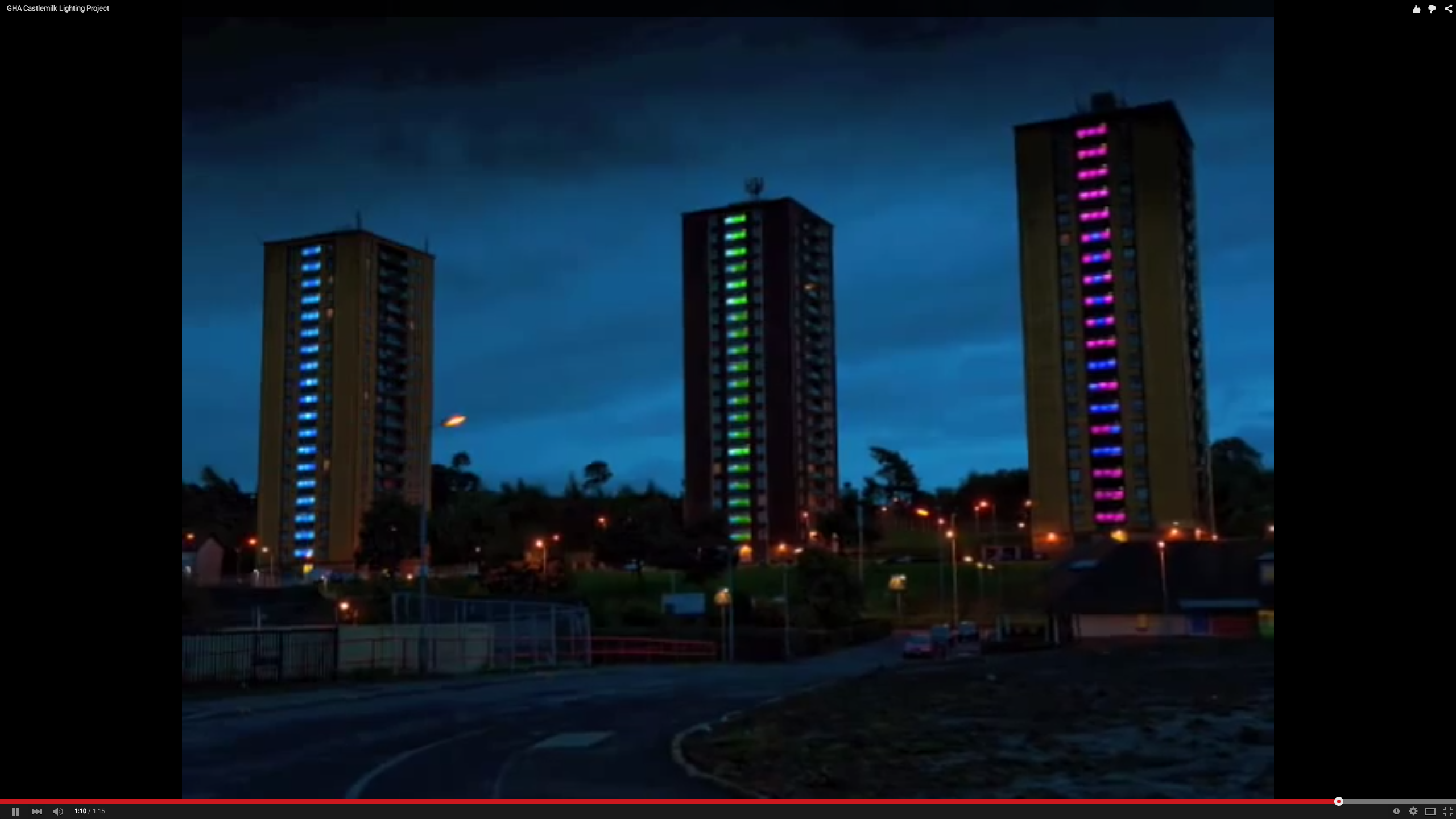 The Aberdeen tower blocks by night