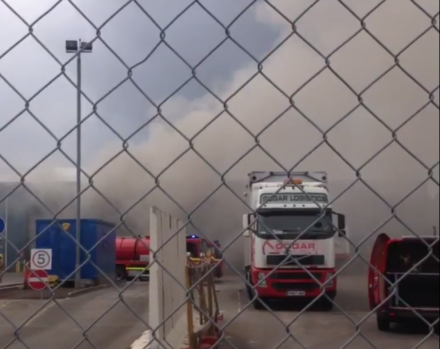 The large fire in the waste station on Henderson Drive, Inverness