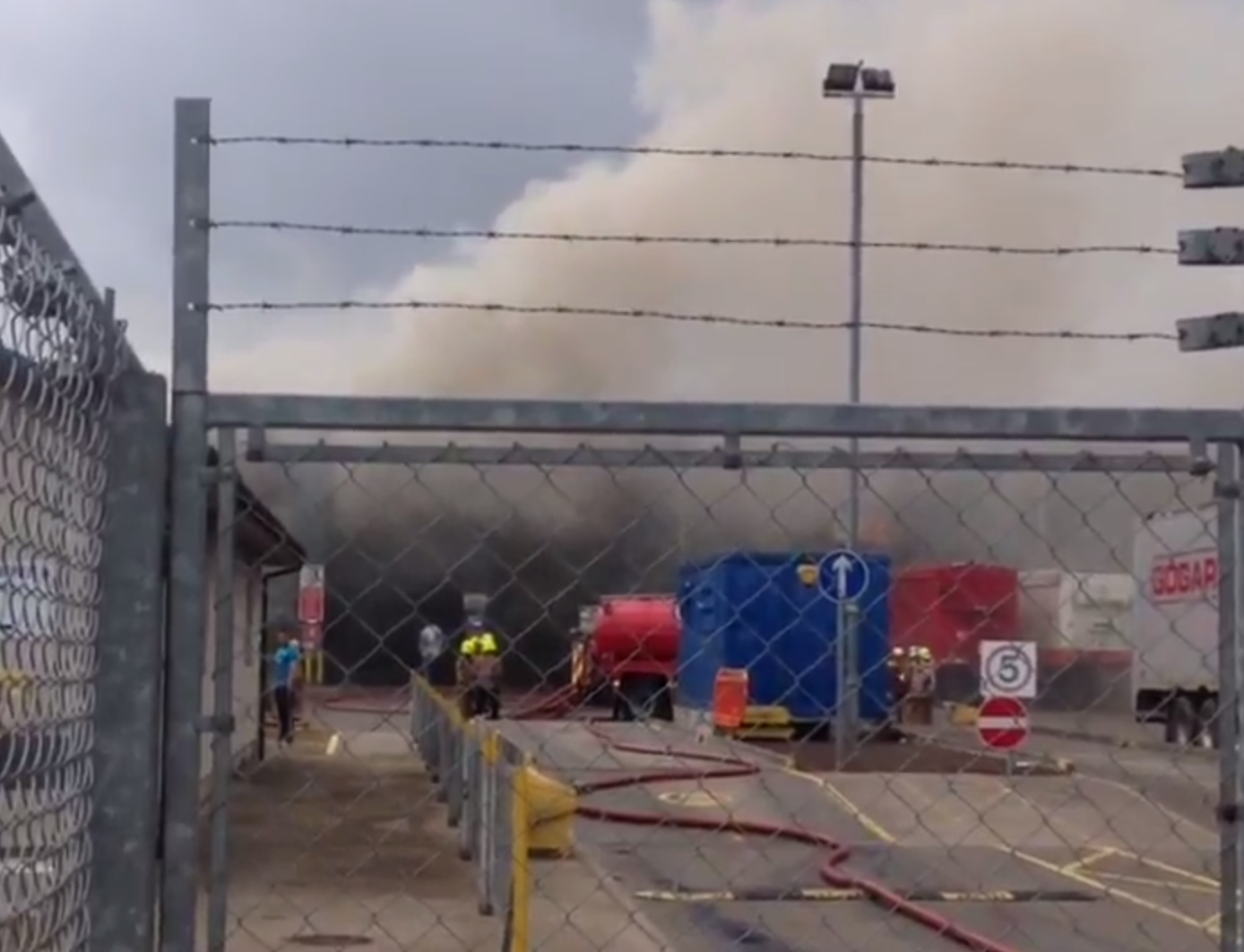 A large fire has taken hold in a waste station on Henderson Drive, Inverness