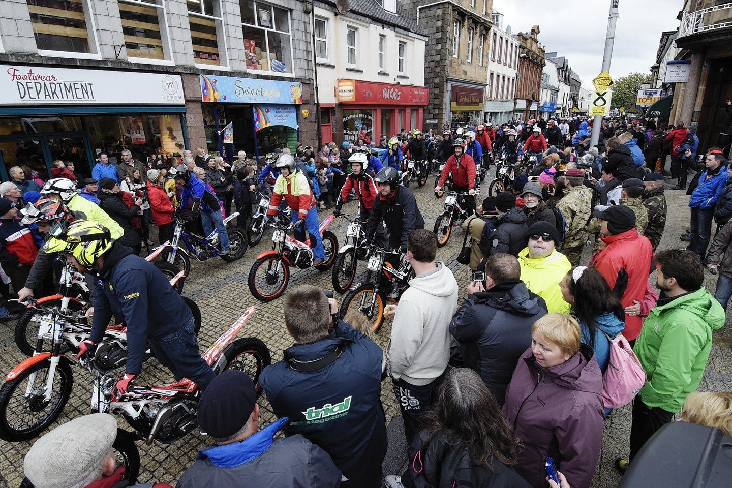 Fort William High Street was lined with Trials enthusiasts as hundreds of bikes and their riders from across the world roared past.