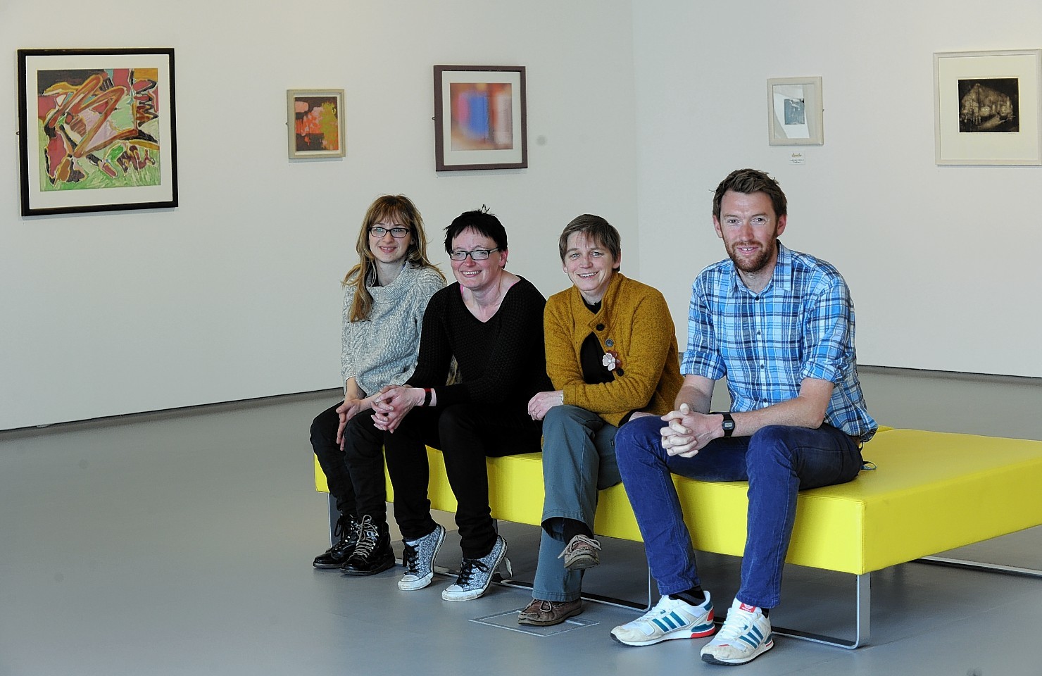 atherine Smith, Tamsin Greenlaw, Sally Thomson, director and Fraser MacDonald in the Suttie Art Space. Picture by Jim Irvine