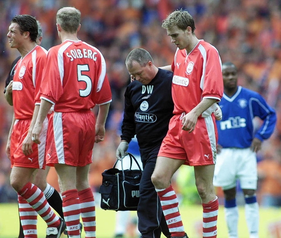 Anderson in the Scottish Cup final losing 4-0 to Rangers in 2000.