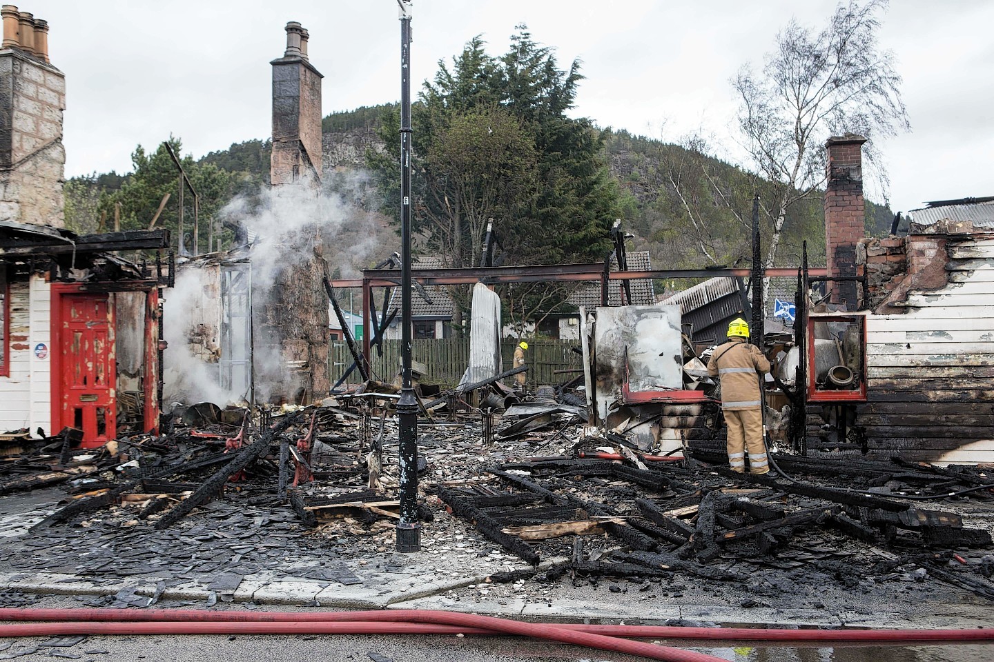 The old railway station in Ballater has been ruined by the fire