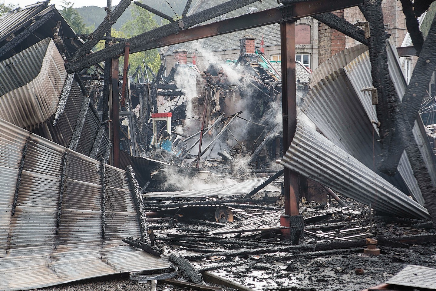 Fire crews on the scene following the station blaze