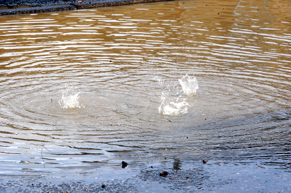 The water main burst earlier this morning.