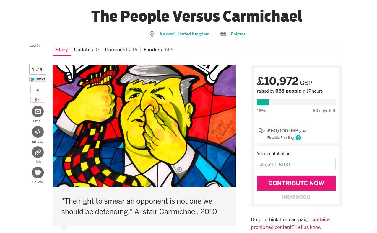 The People Versus Carmichael campaign page