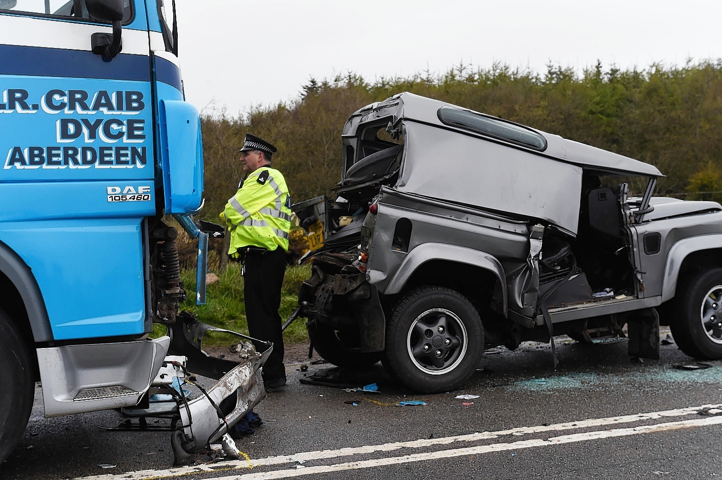 The scene of the crash between Longhaven and Hatton
