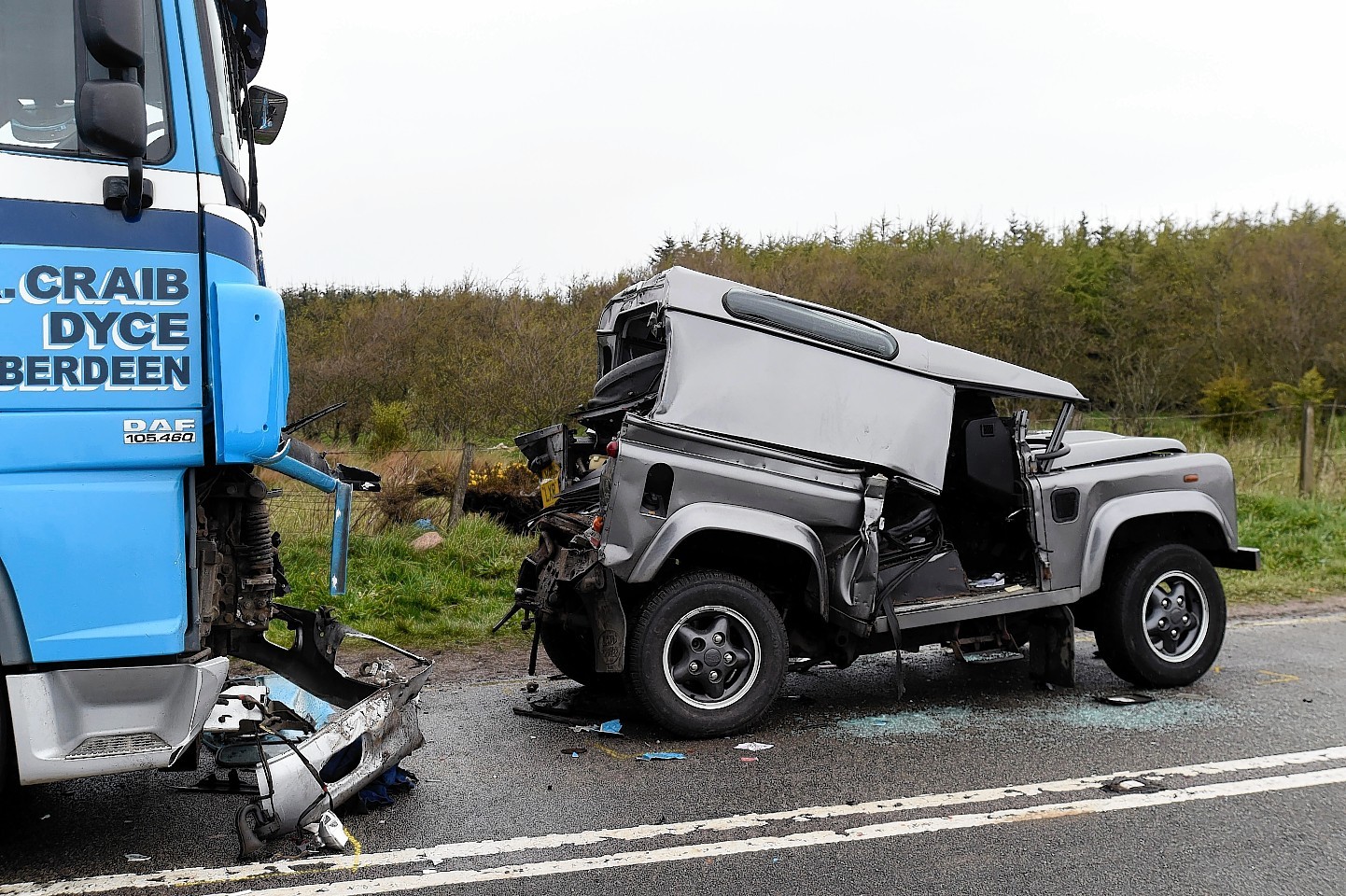 The scene of the crash between Longhaven and Hatton