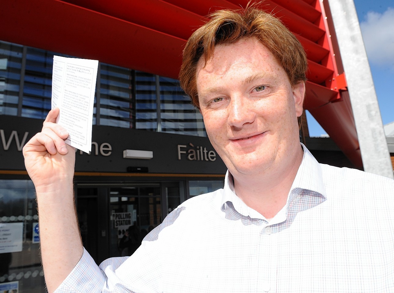 Inverness, Nairn, Badenoch and Strathspey Liberal Democrat candidate Danny Alexander as he arrives to cast his vote in Aviemore