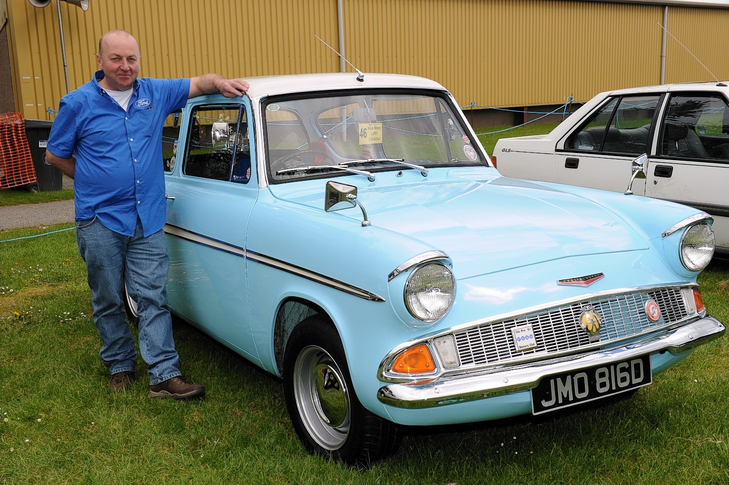 Bruce Matthew with his Ford Anglia Super - 1966. Picture by Kenny Elrick    