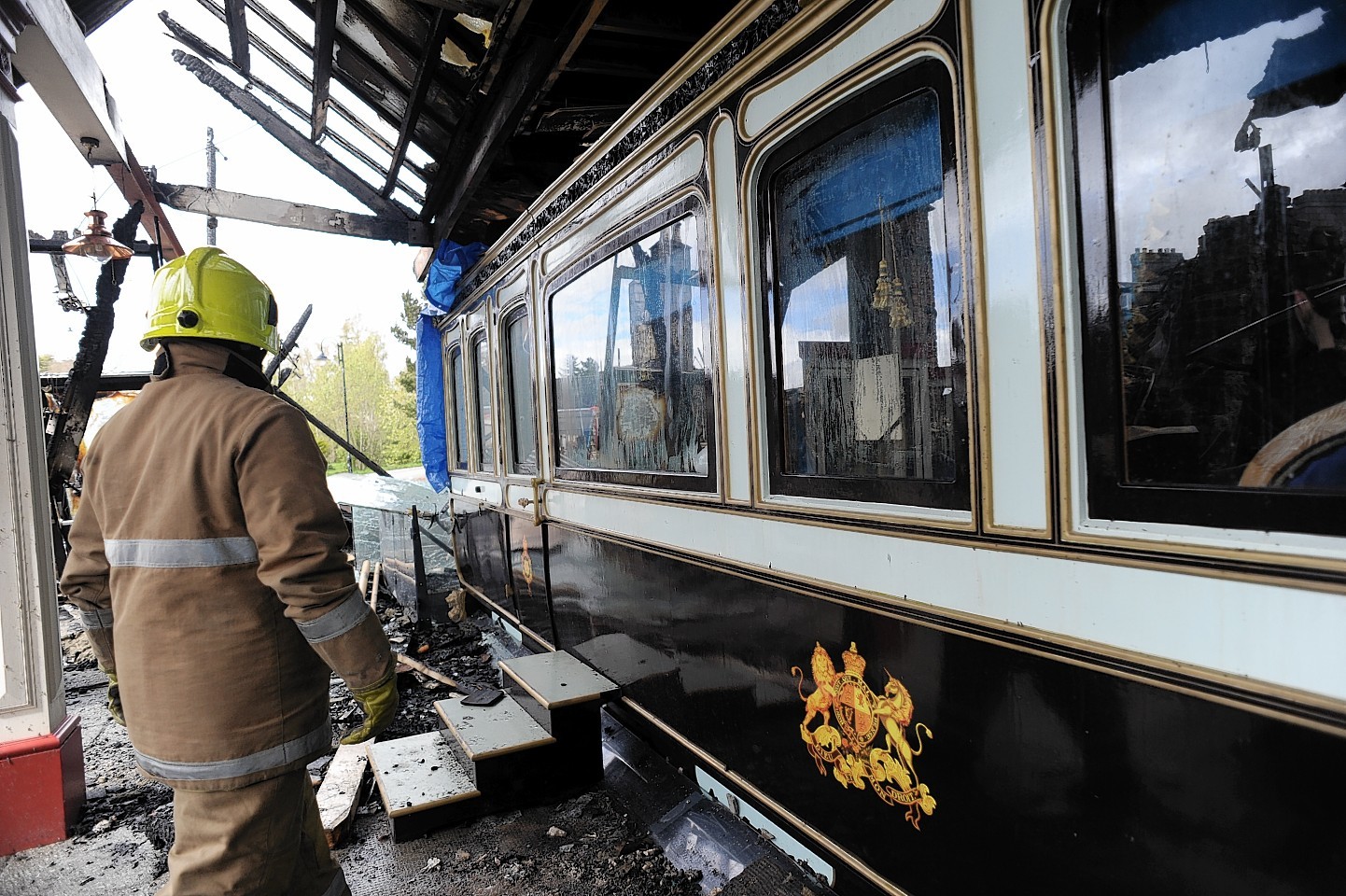 Retained firefighters helped save the replica carriage