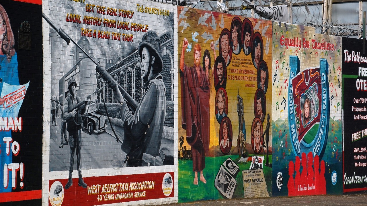 Murals on Falls Road, Belfast.