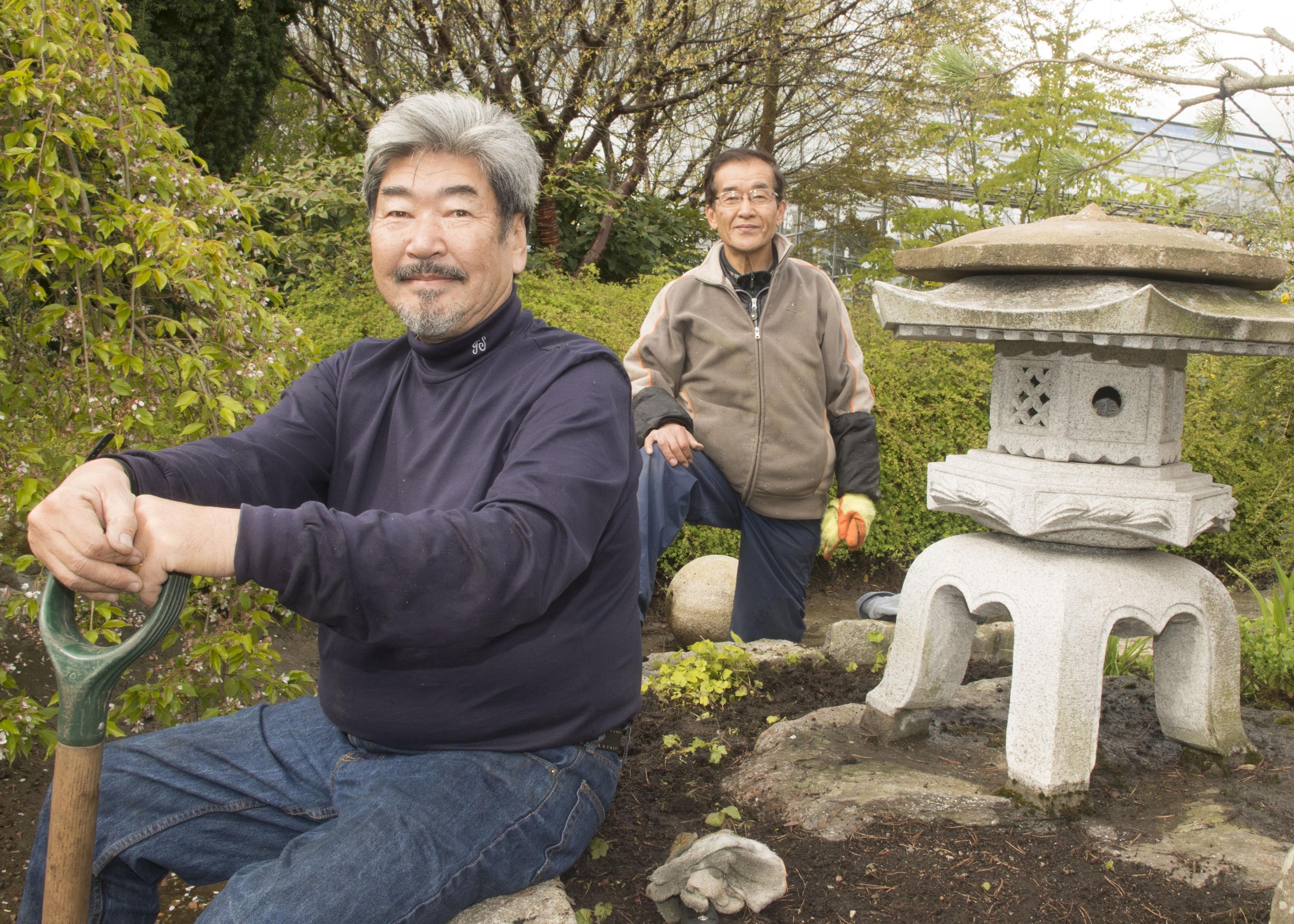 Takashi Sawano, and Hiroki Maehara, one of his gardeners.