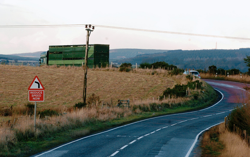 The B979 Stonehaven to Maryculter - or Netherley - road