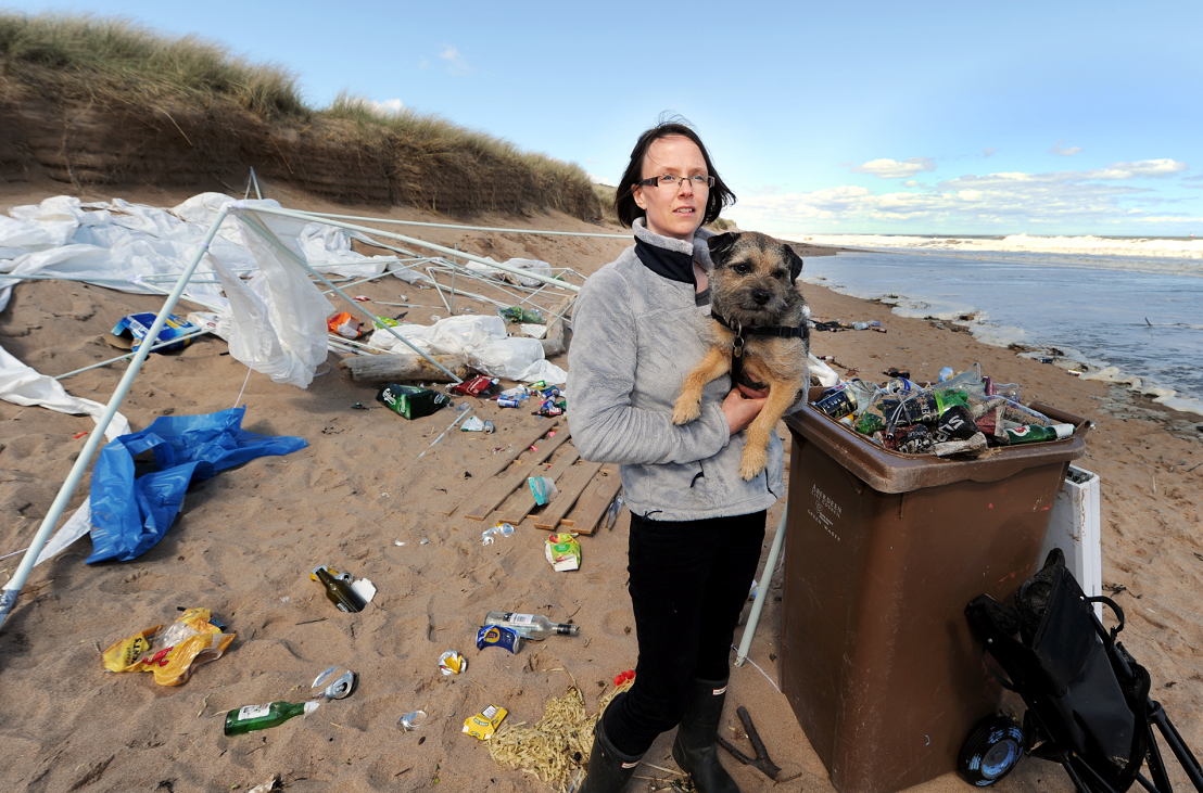 Angela Slater, a practice manager at the nearby David Murray Associates architecture firm, came across the mess while walking her dog Max.