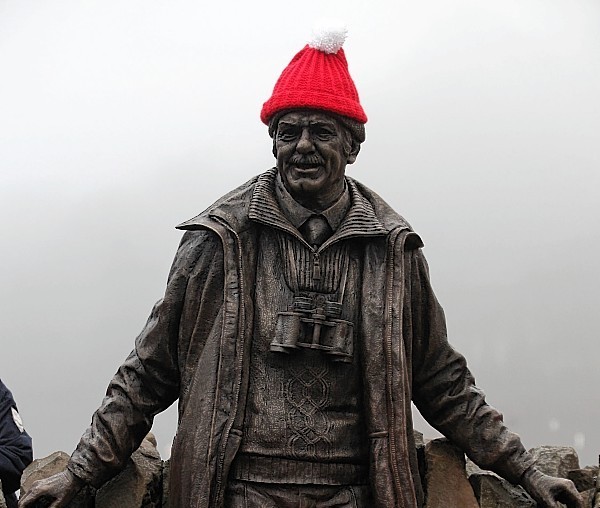 Tom Weir's statue at Balmaha, Loch Lomond,