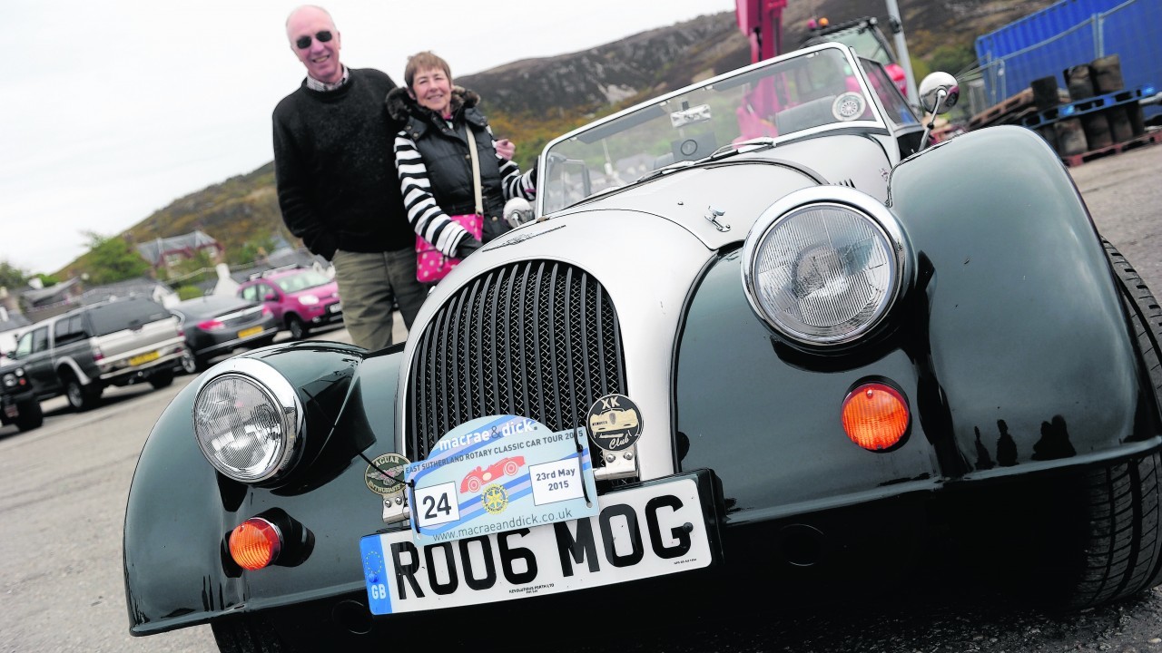 Frank and Jenny  Brown in their 2014 Brooklands Morgan.