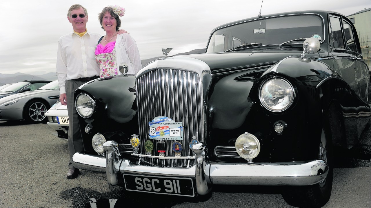 Hedley and Rosanne Greaves, from Frodsham, and their 1955 Bentley S1 with Hooper body. (