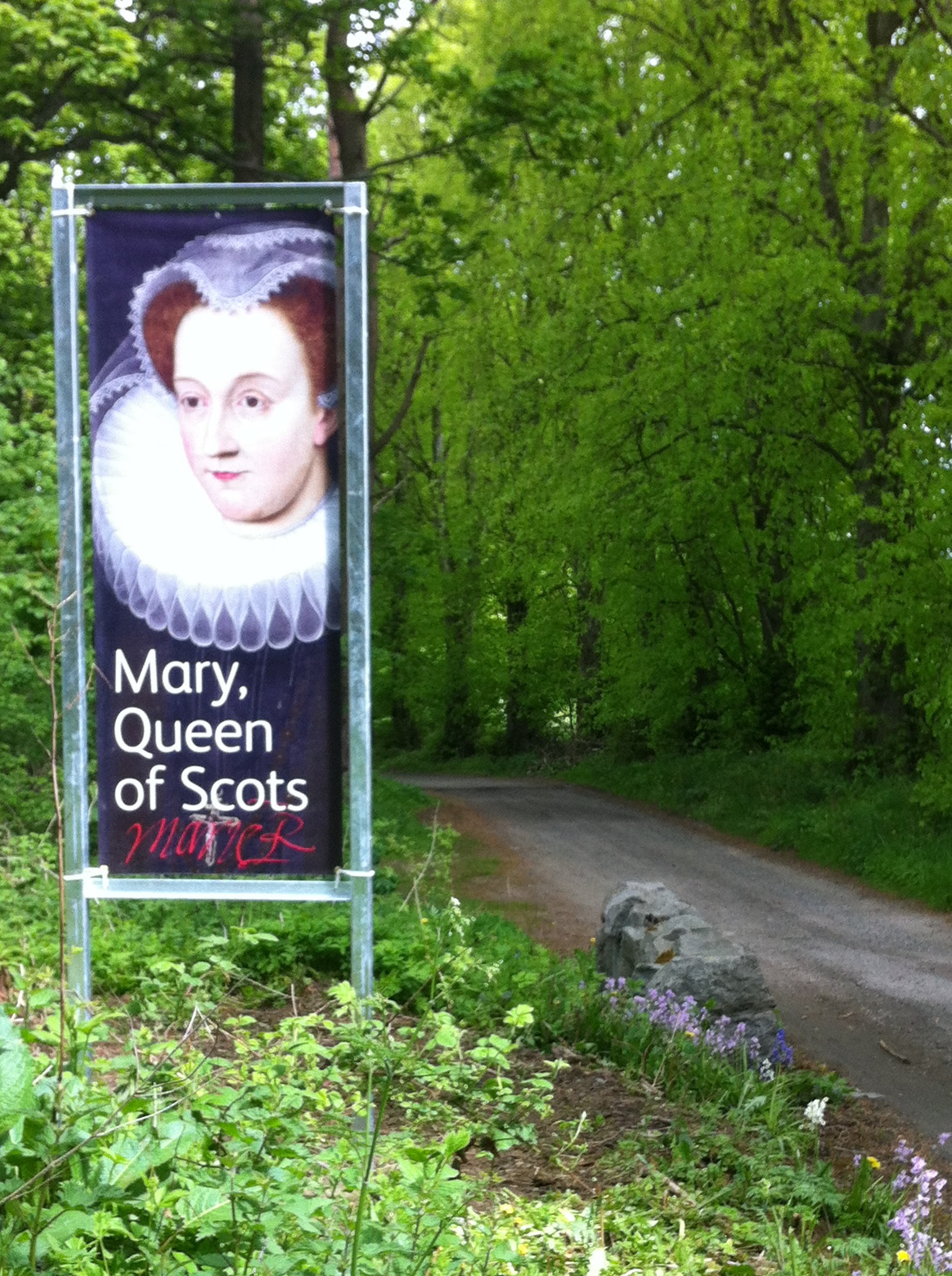 Banner depicting Mary, Queen of Scots, which was stolen from outside Blairs Museum overnight on June 27/28, 2015