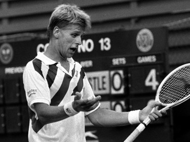 21/06/88 PA File Photo of Andrew Castle giving vent to his feelings at the Wimbledon tennis championships, during a match against Canadian Glenn Michibata. See PA Feature WELLBEING Castle. Picture credit should read: PA Photos. WARNING: This picture must only be used to accompany PA Feature WELLBEING Castle