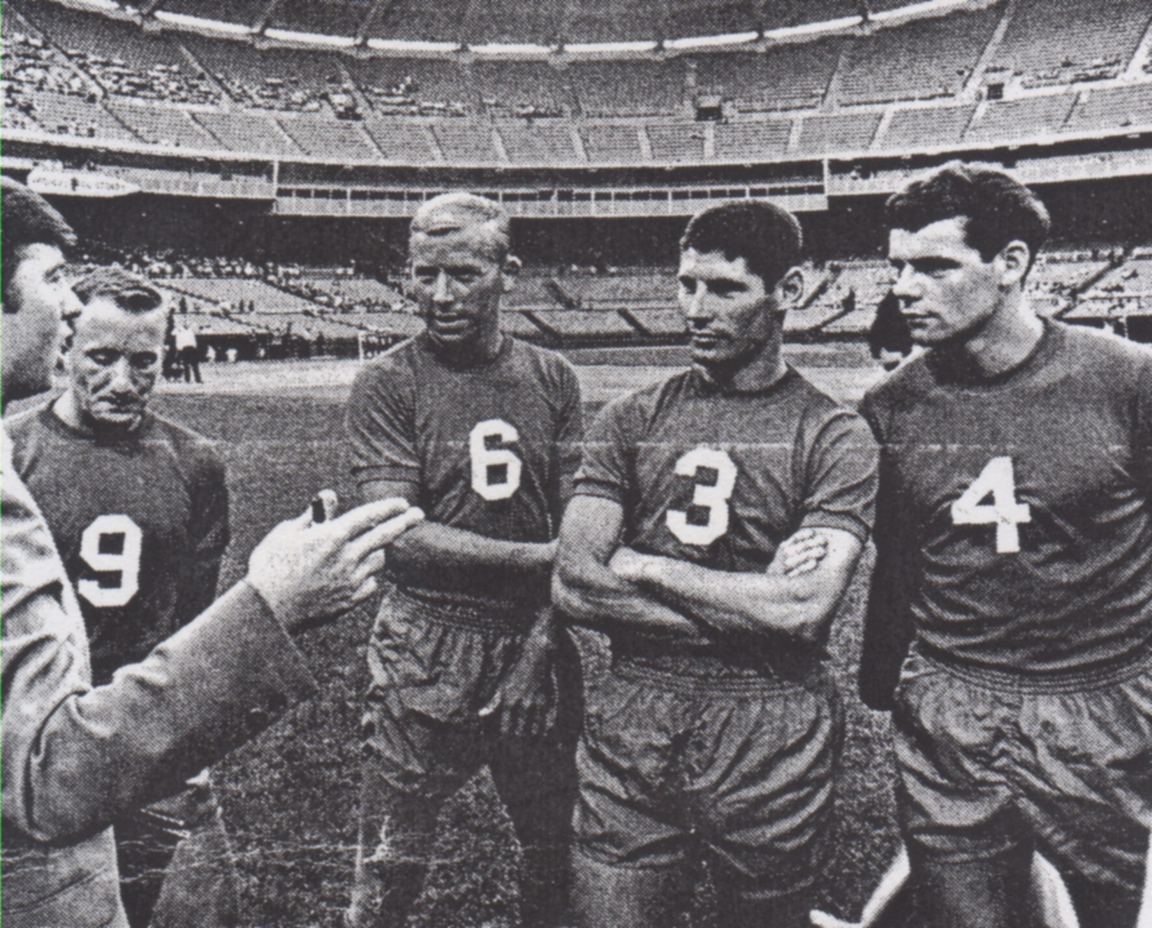 Aberdeen players Johnston, Jens Peterson, Ally Shewan and Frank Munro before a game at what is now the RFK Stadium in Washington