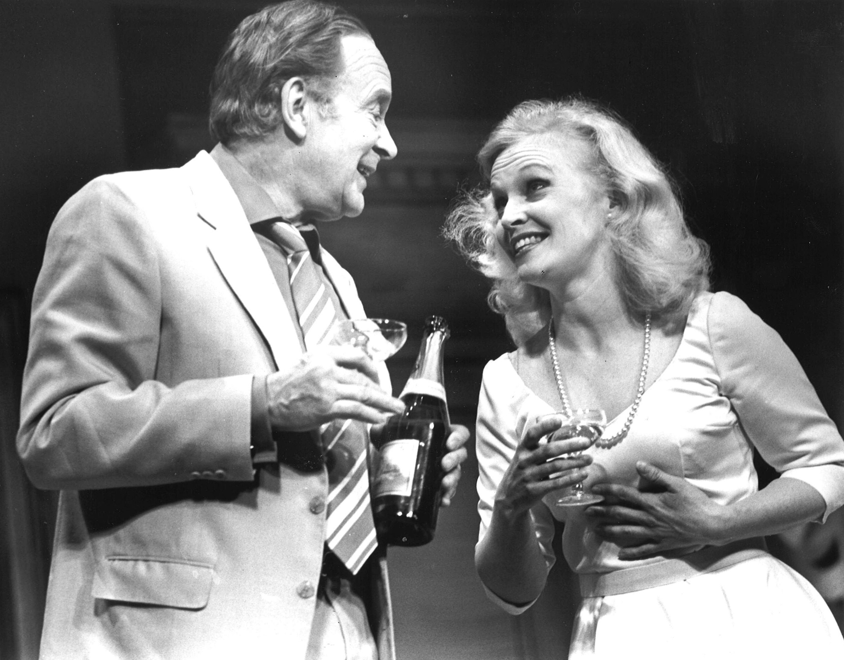 Tony Britton and Sandra Dickinson star in the sophisticated American comedy The Seven Year Itch in 1986. Picture by Portman Theatrical Productions.