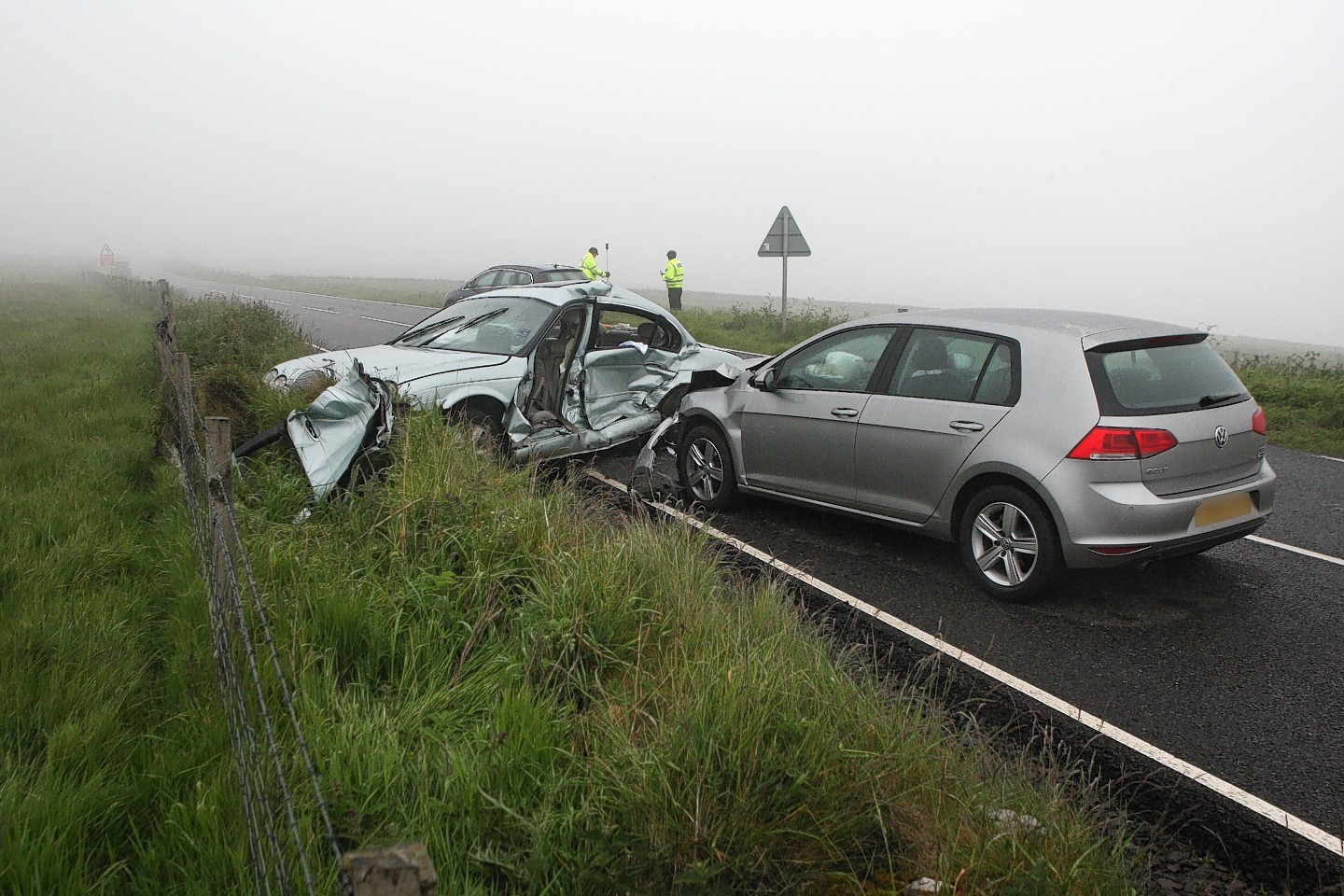 The scene of the crash on the A9
