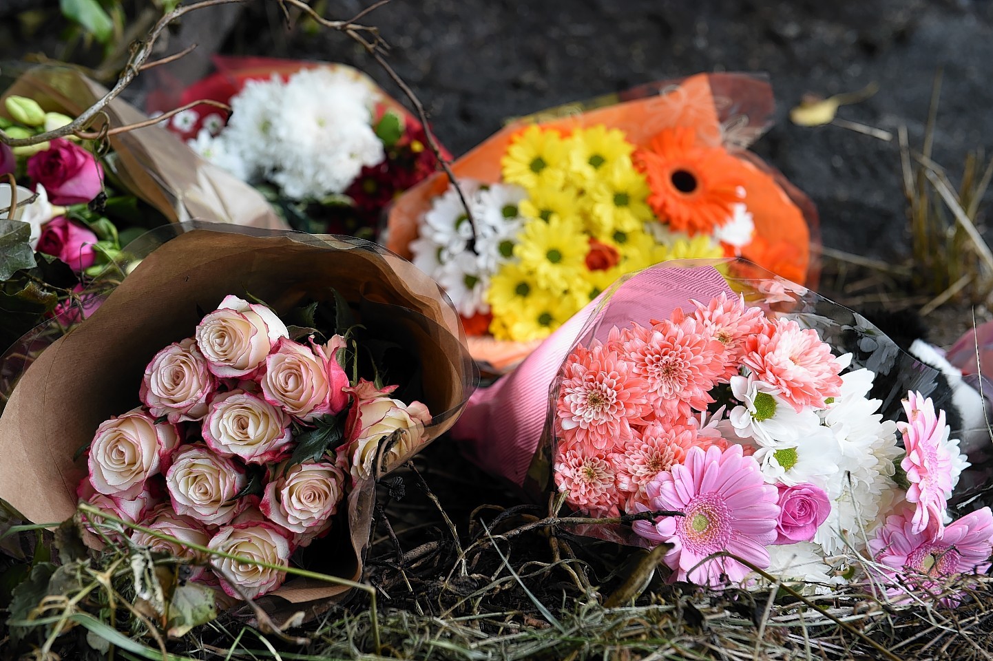 Tributes at the scene where Jordan Milne died