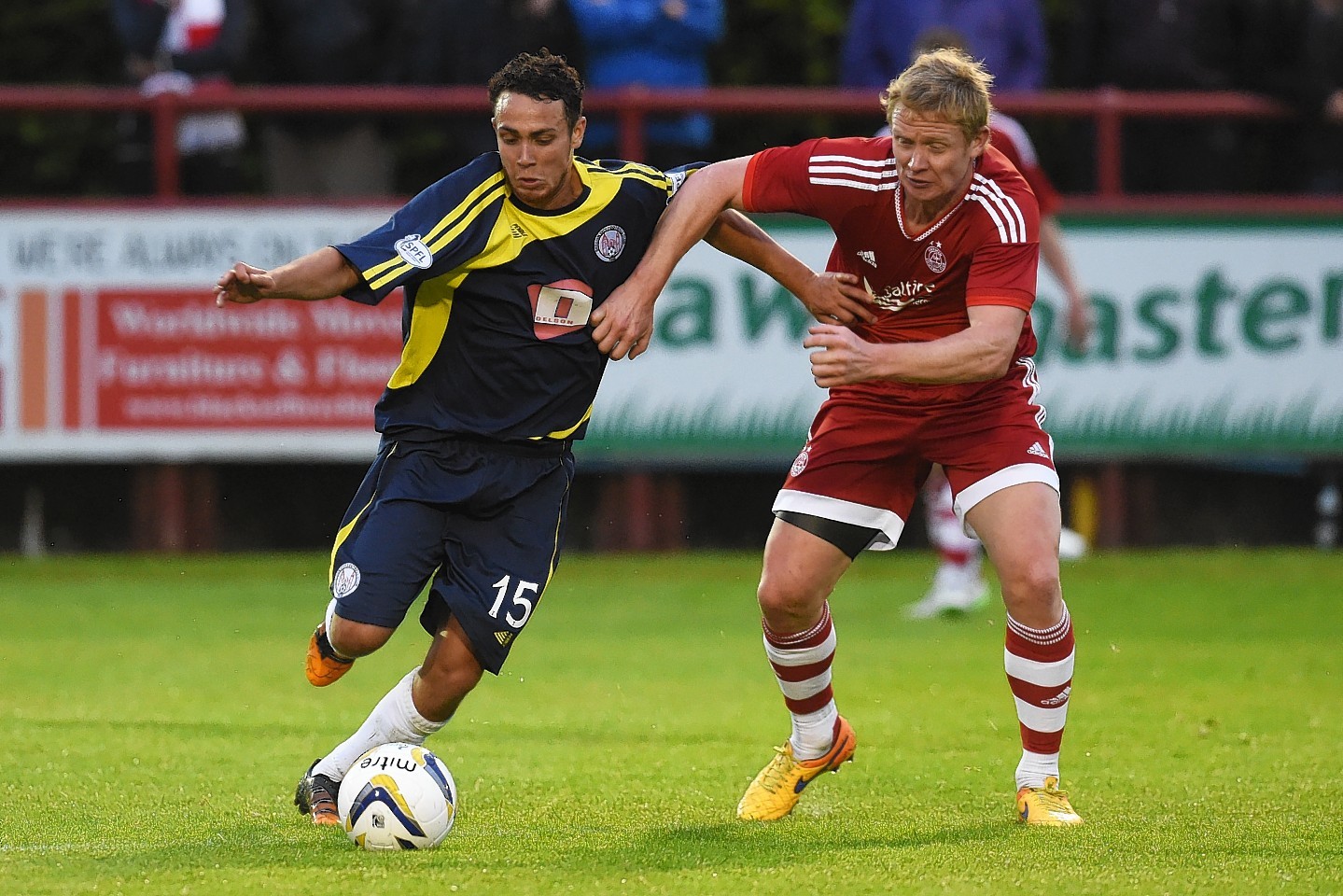 Barry Robson battles for the ball in this week's friendly against Brechin