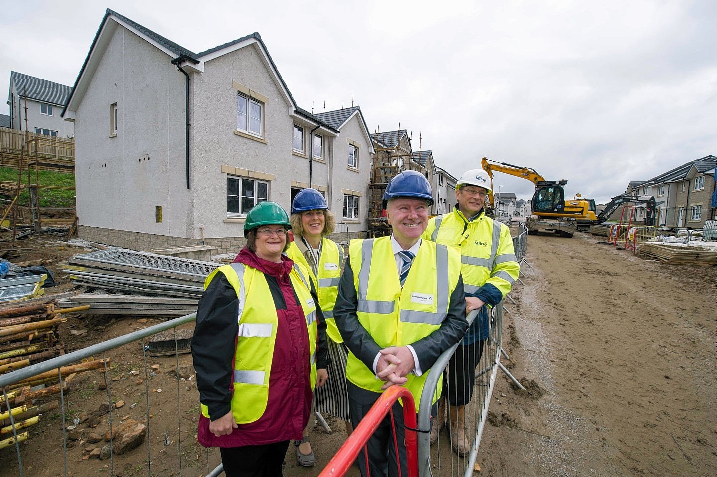 Cabinet Secretary Alex Neil with John Low, Anne Allan and Allison Grant heralding in new affordable homes to Westhill earlier this year