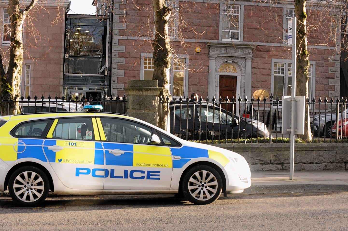 Police outside the Hamilton School following its closure