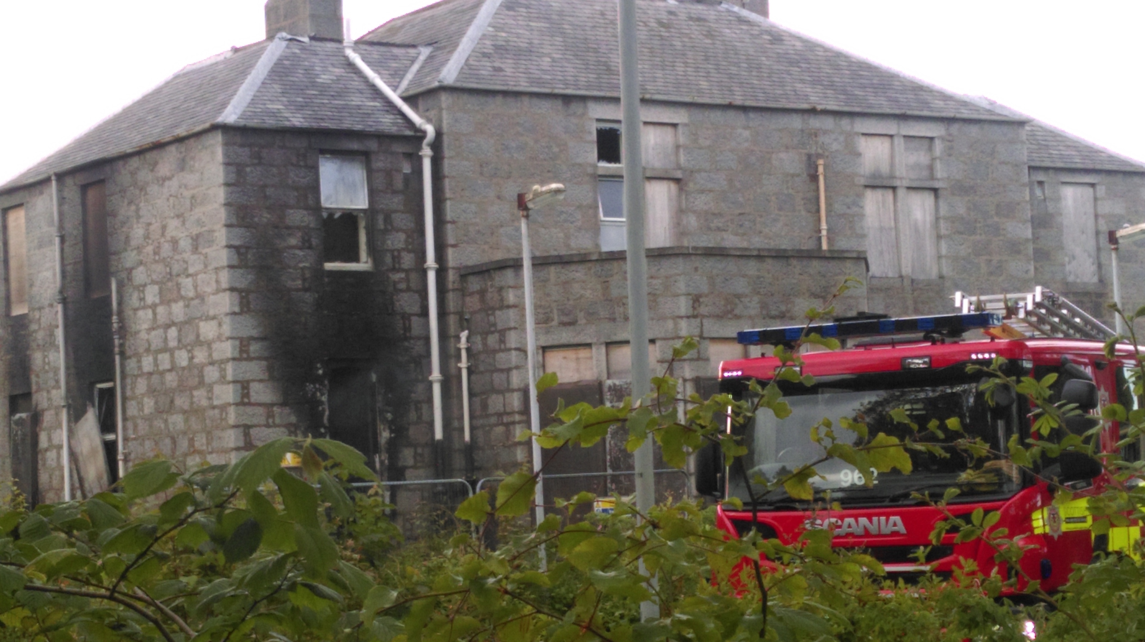 Fire crews at the scene at Cornhill Hospital