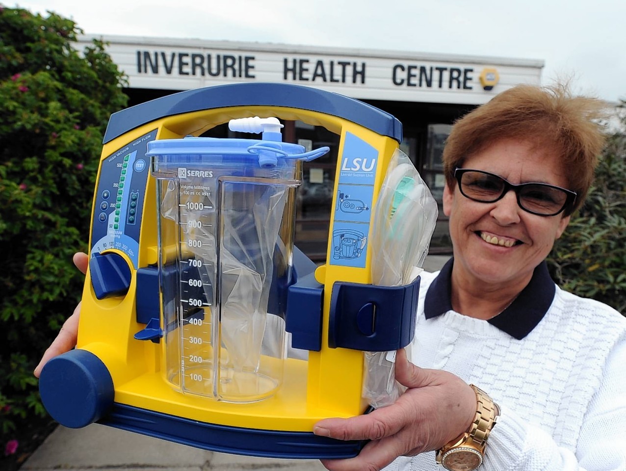 Jane Allan, who has donated a suction machine in memory of her husband Ranald