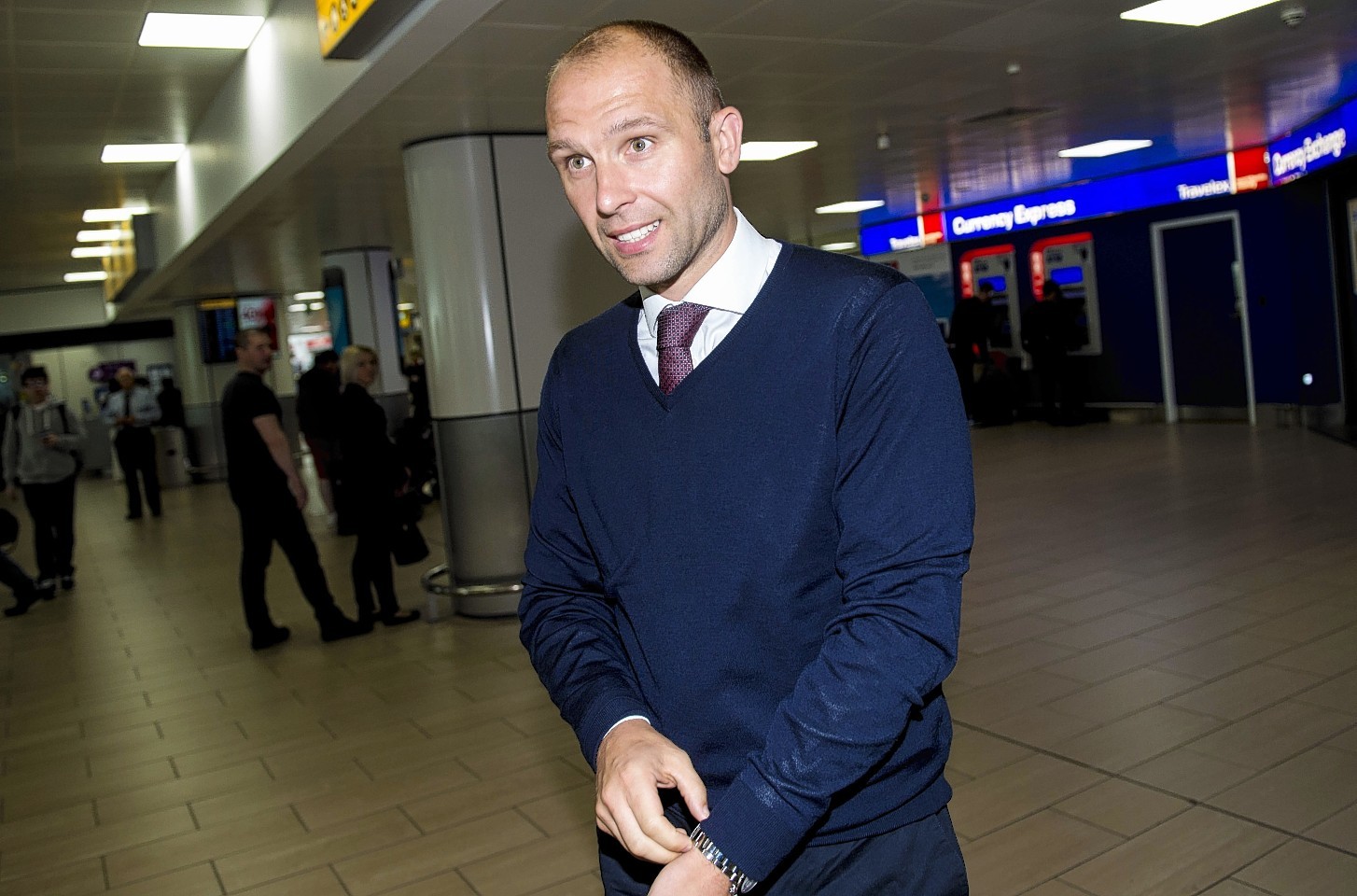 Former Derby player John Eustace has returned to Glasgow for more talks with Rangers