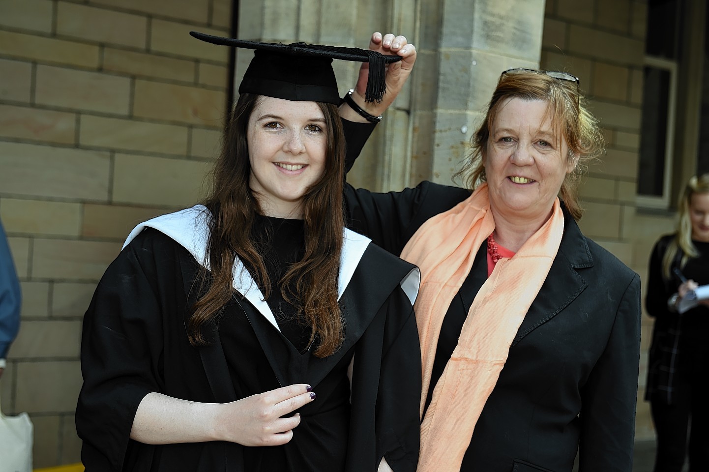 Lily Scanlon celebrates graduating at Elphinstone Hall with mother  Jacqui. Picture by Kenny Elrick