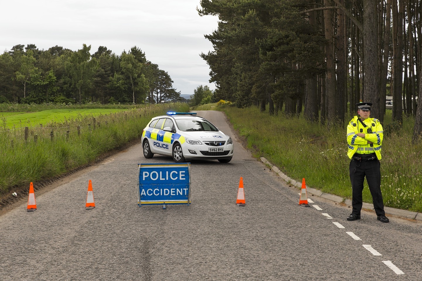 Scene of the accident near Lhanbryde