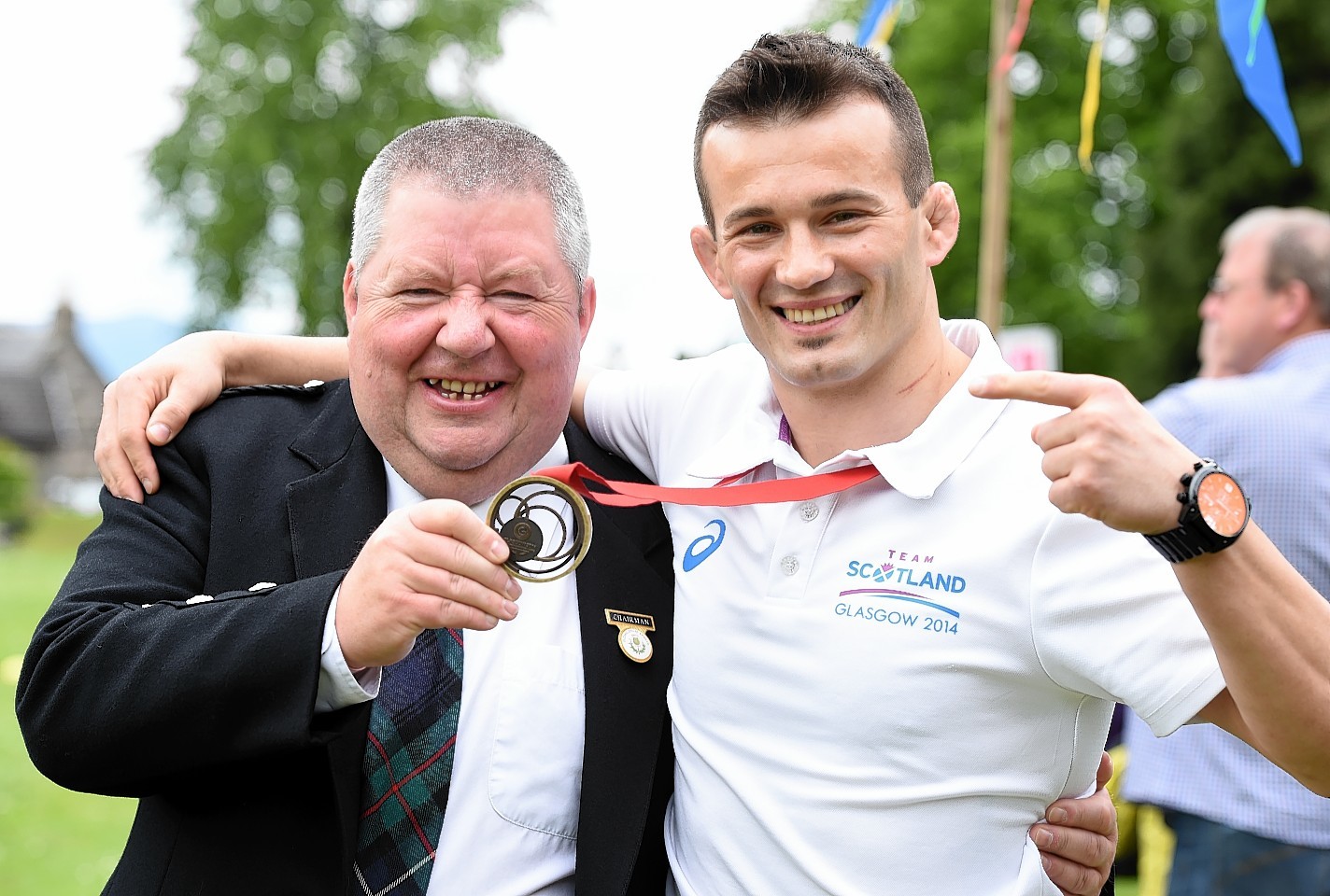 The annual Oldmeldrum sports day at oldmeldrum. In the picture is Craig Sinclair, Banchory, preparing for the shot putt