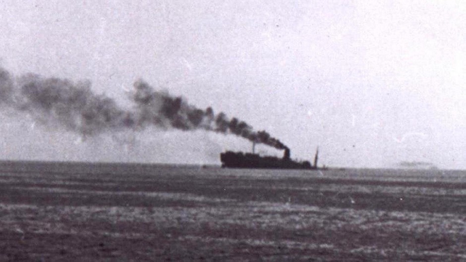 The Lancastria pictured after the attack