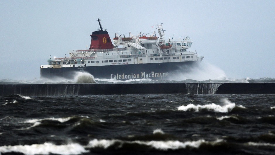 CalMac cancelled a number of services due to the  bad weather
